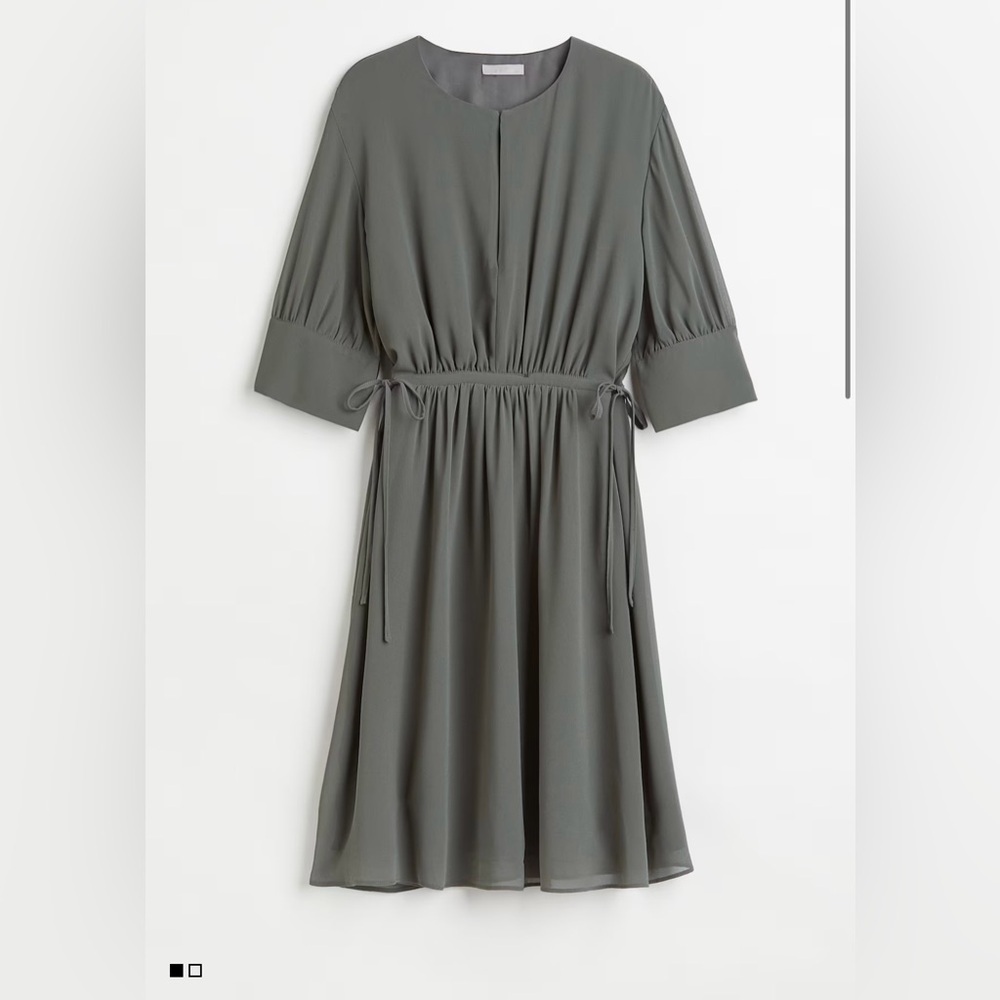BRAND NEW CHIFFON DRAWSTRING-WAIST DRESS
